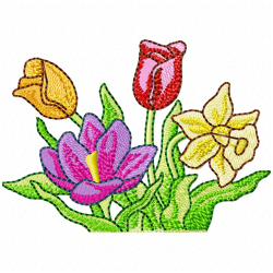 Flowers And Tree Embroidery Design 9 Flowers And Tree Embroidery Design 9